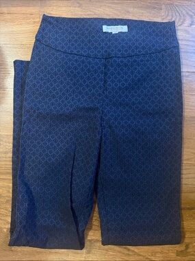 Margaret M Dark Navy Diamond-Print Ponte Pants